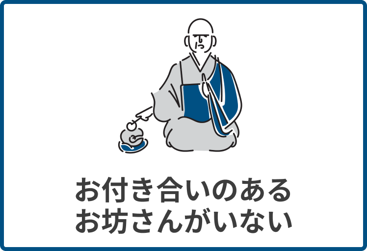 お付き合いのあるお坊さんがいない